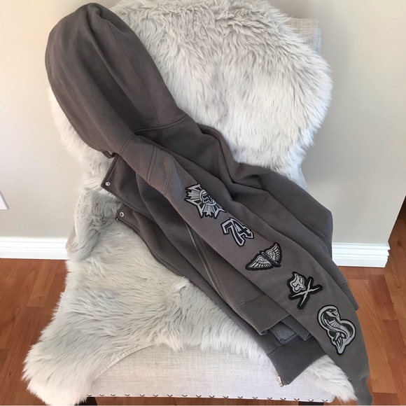 FOX | Grey Patch Zip Up Hoodie - Picture 8 of 12